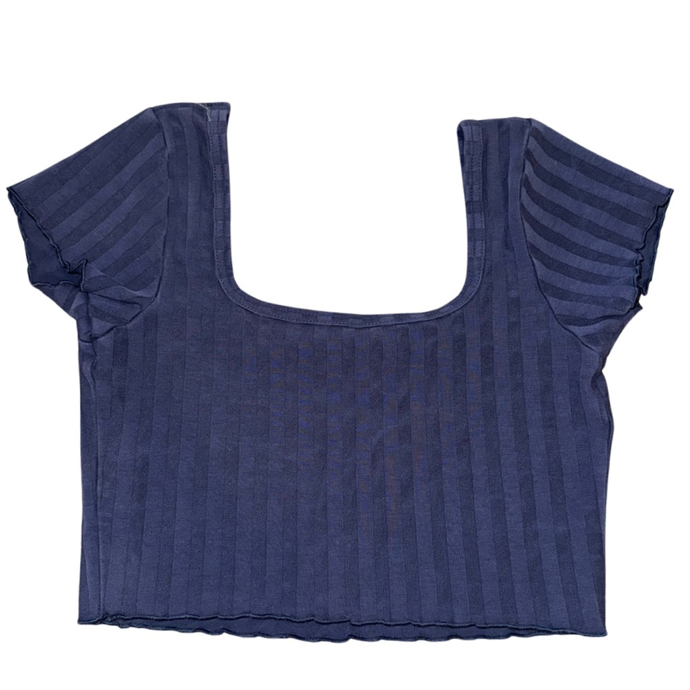 Navy Blue Crop Top